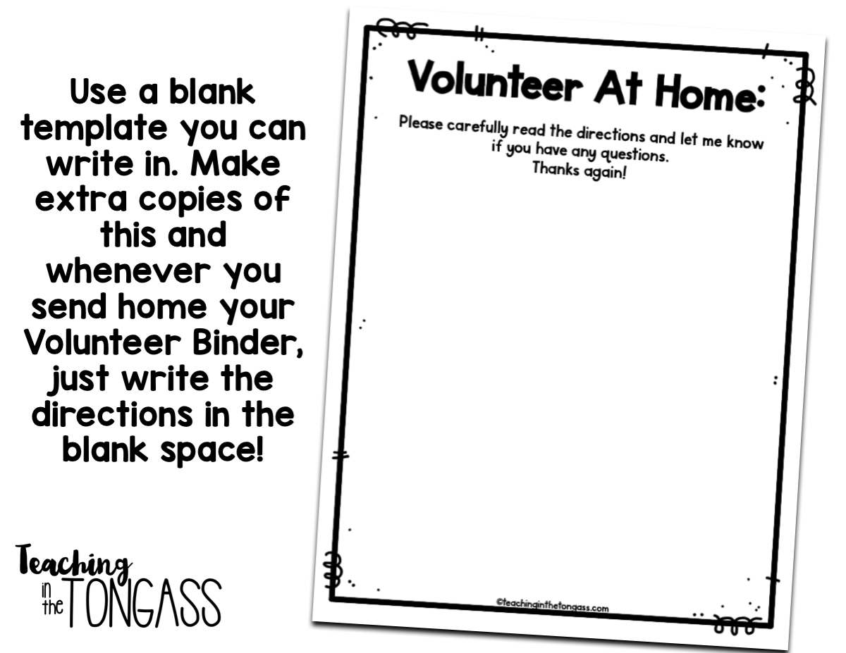 Classroom Volunteer Ideas for Teachers at home