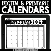 Printable and Digital Class Monthly Calendar