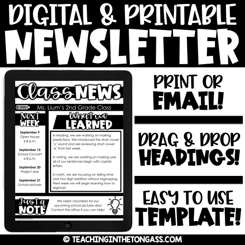 Digital Class Newsletter Template