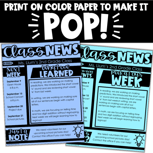 Digital Class Newsletter Template