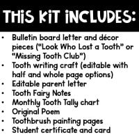 Classroom Lost Tooth Chart
