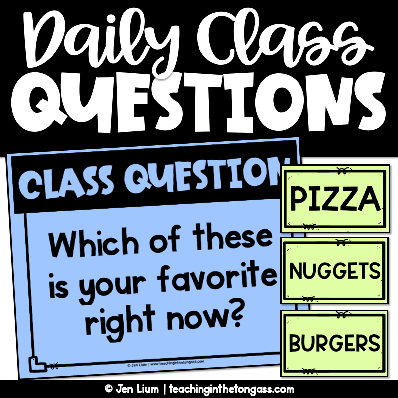 Daily Question Activity Year Long Question of the Day Editable Morning Meeting Activities ...