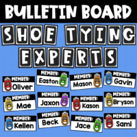 Shoe Tying Experts bulletin board