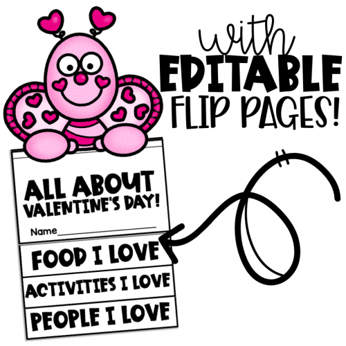 Editable Flip Book Template valentine's day