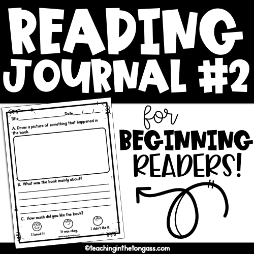 Reading Response Journal for 1st grade