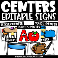 Center Signs for Preschool