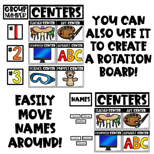 Center Rotation Clip Chart Stations Poster Signs