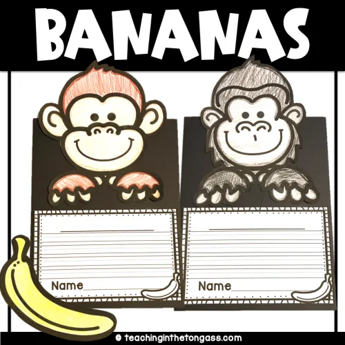 Monkey Gorilla Chimpanzee Craft Writing Activity