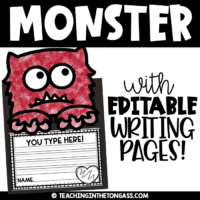 Love Monster Craft Writing Valentines Day Activity