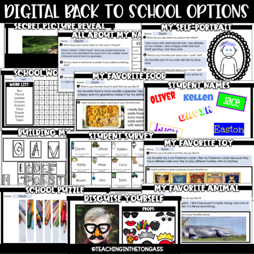 first week back to school digital options