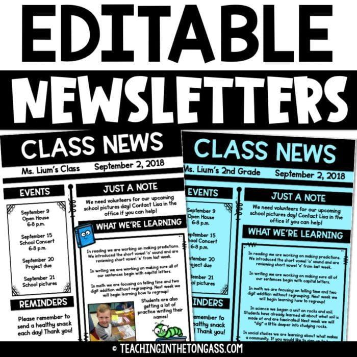 Weekly Class Newsletter Template Teaching In The Tongass