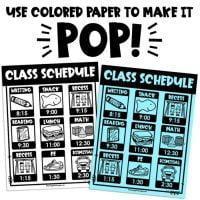 Visual Schedule Editable Daily Classroom Poster