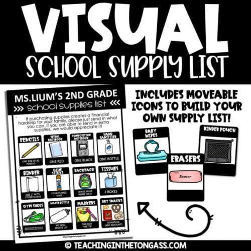 Editable School Supplies List Cover