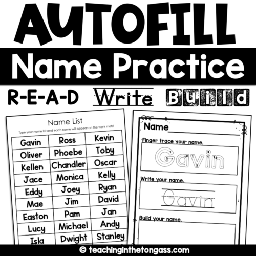 Editable Name Writing Practice