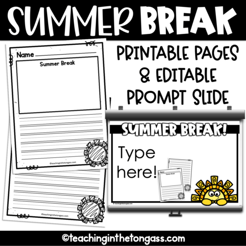 Summer Break Writing Activity