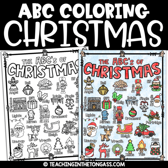 ABCs of Christmas Coloring Page