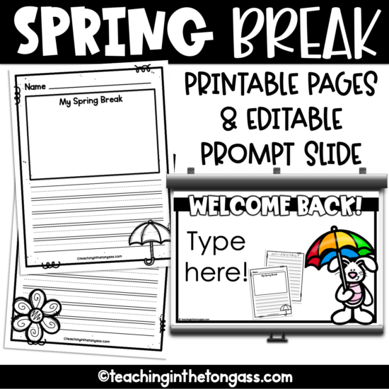 Spring Break Writing Activity