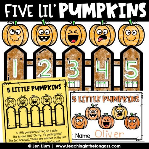 Five Little Pumpkins Sitting on a Gate Craft